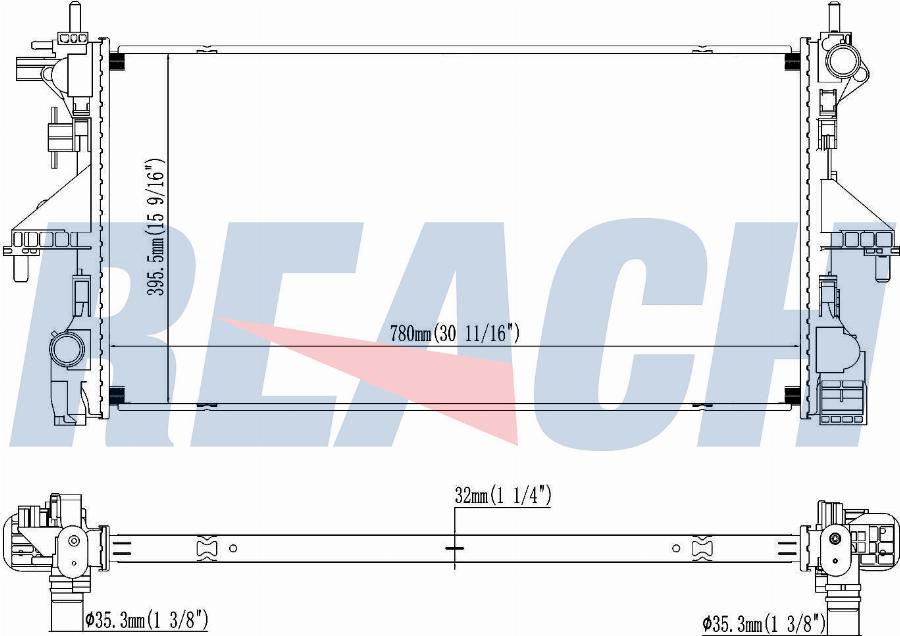 REACH 1.40.22398.032 - Radiateur, refroidissement du moteur cwaw.fr