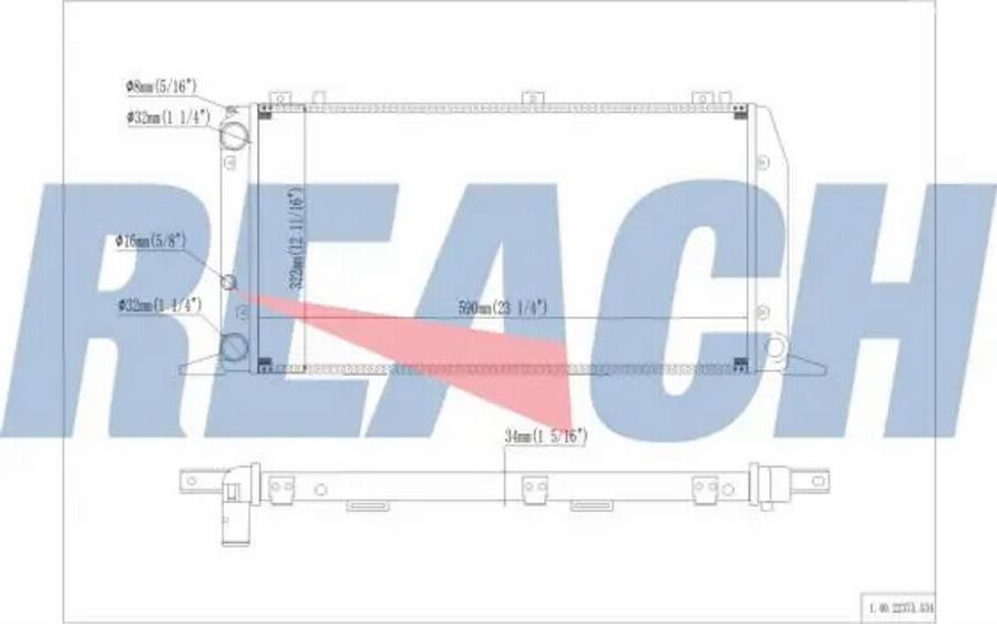 REACH 1.40.22375.534 - Radiateur, refroidissement du moteur cwaw.fr