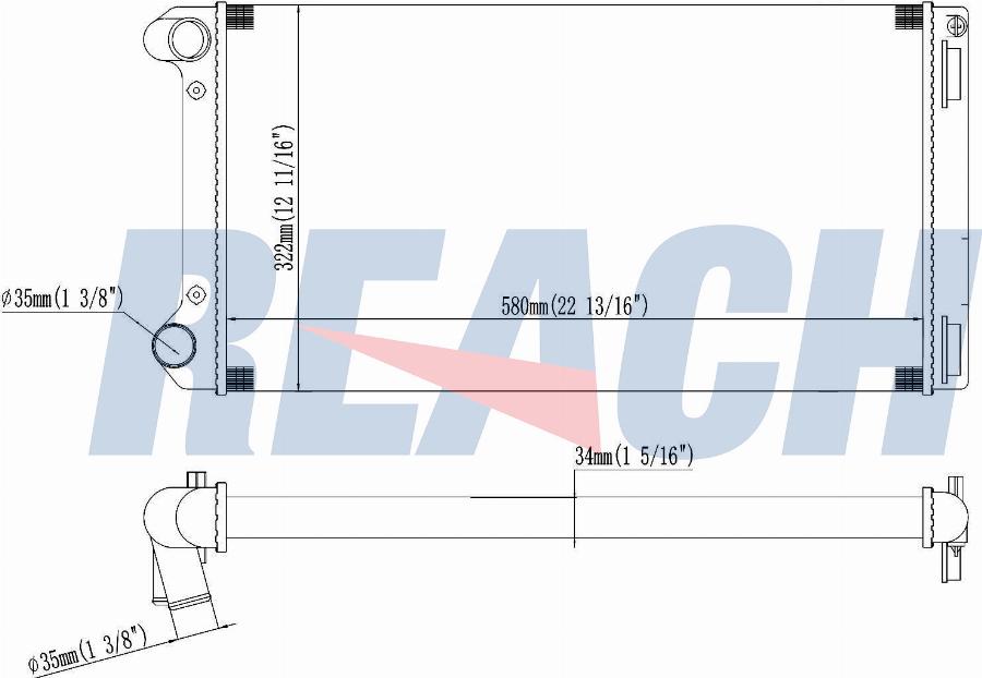 REACH 1.40.22731.534 - Radiateur, refroidissement du moteur cwaw.fr