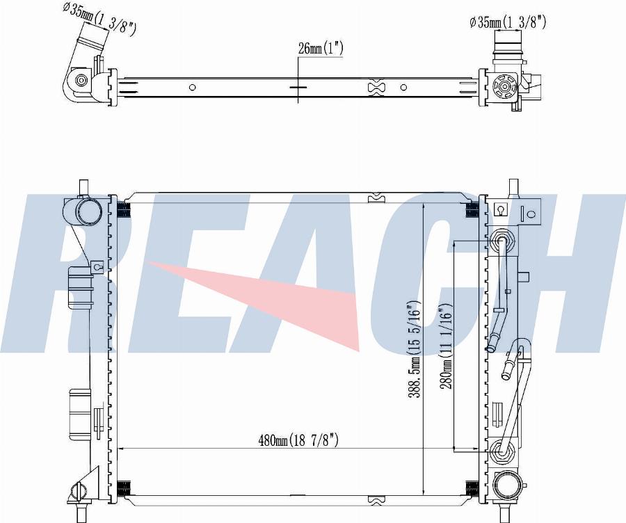 REACH 1.40.22729.026 - Radiateur, refroidissement du moteur cwaw.fr