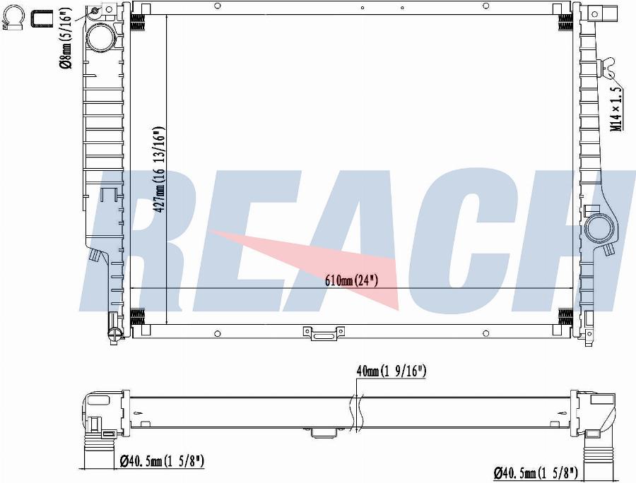 REACH 1.41.941.142 - Radiateur, refroidissement du moteur cwaw.fr