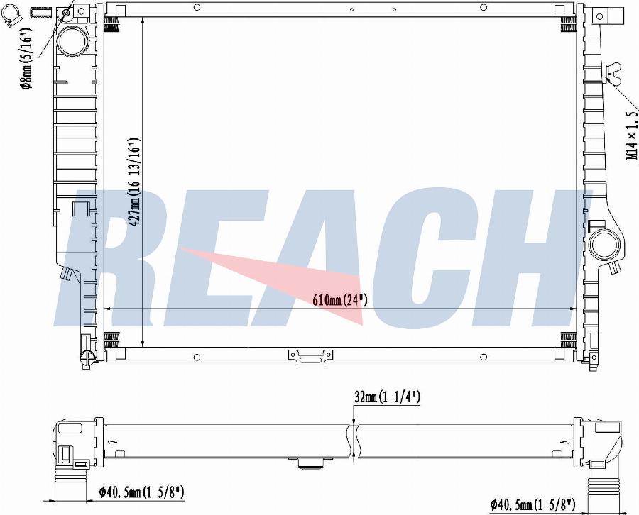 REACH 1.41.941.132 - Radiateur, refroidissement du moteur cwaw.fr