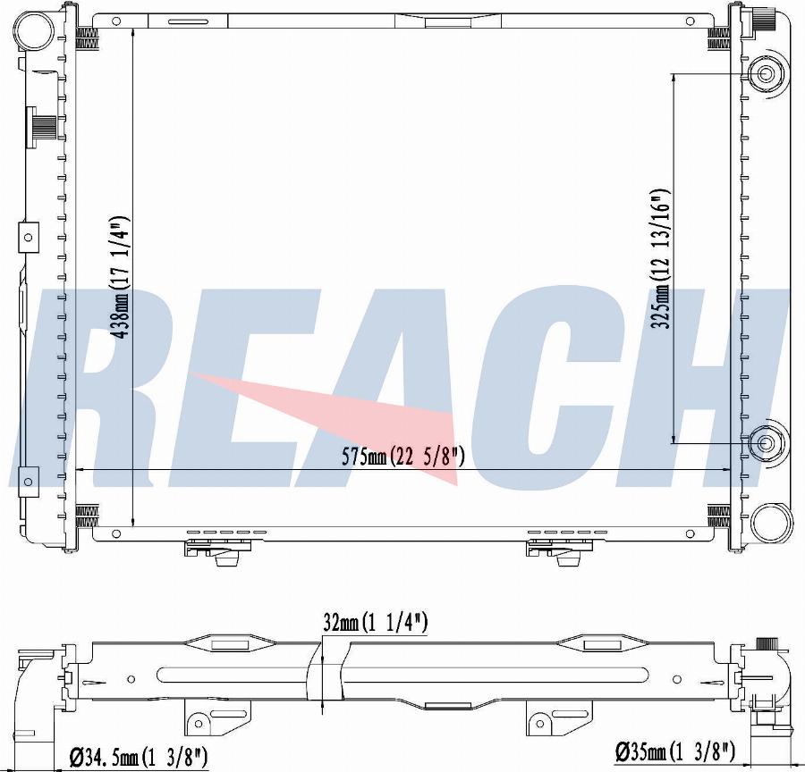 REACH 1.41.442.132 - Radiateur, refroidissement du moteur cwaw.fr