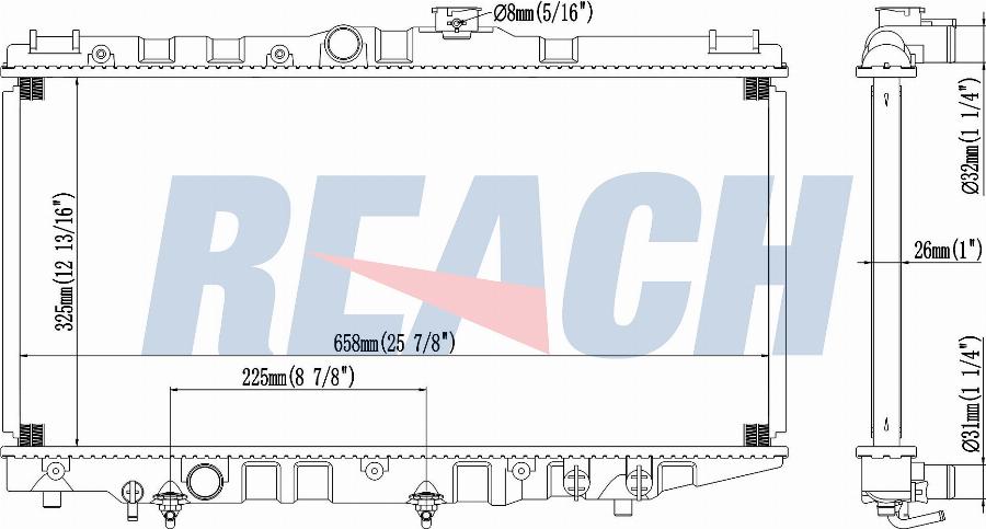 REACH 1.41.539.126 - Radiateur, refroidissement du moteur cwaw.fr