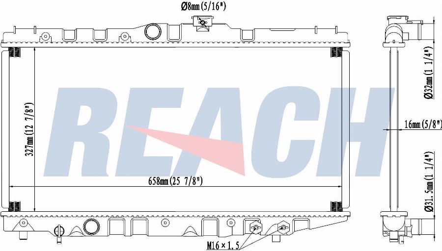 REACH 1.41.534.116 - Radiateur, refroidissement du moteur cwaw.fr