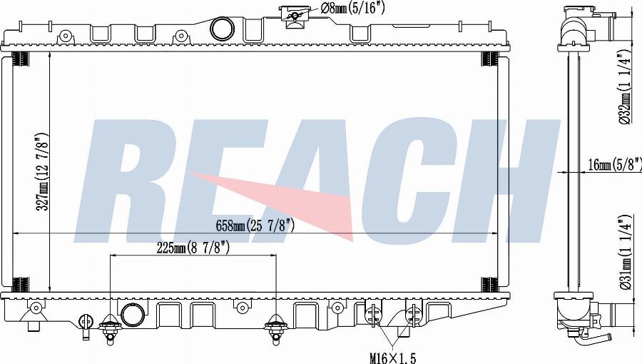 REACH 1.41.537.116 - Radiateur, refroidissement du moteur cwaw.fr