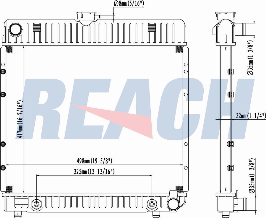 REACH 1.41.670.132 - Radiateur, refroidissement du moteur cwaw.fr