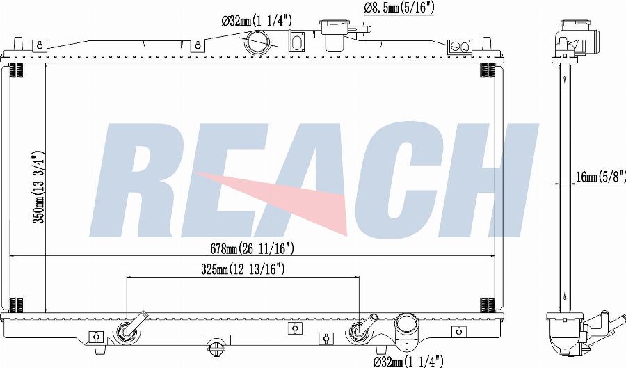 REACH 1.41.1494.116 - Radiateur, refroidissement du moteur cwaw.fr