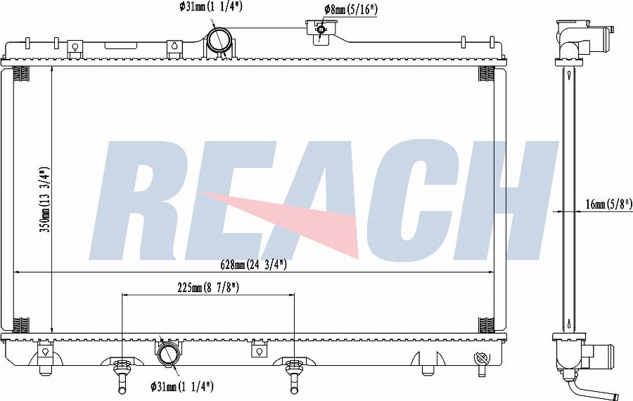 REACH 1.41.1408.116 - Radiateur, refroidissement du moteur cwaw.fr