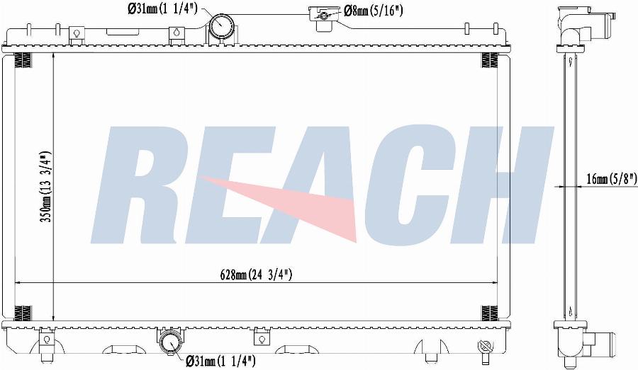 REACH 1.41.1436.116 - Radiateur, refroidissement du moteur cwaw.fr