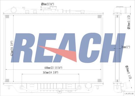 REACH 1.41.1571.126 - Radiateur, refroidissement du moteur cwaw.fr