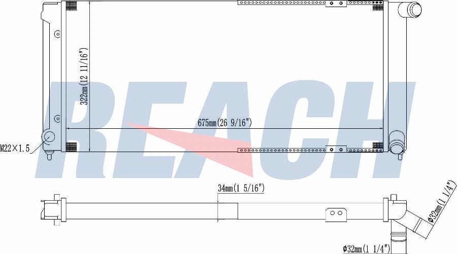 REACH 1.41.1098.534 - Radiateur, refroidissement du moteur cwaw.fr