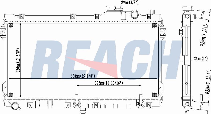 REACH 1.41.1140.126 - Radiateur, refroidissement du moteur cwaw.fr