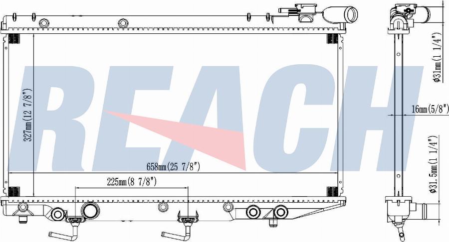 REACH 1.41.1162.116 - Radiateur, refroidissement du moteur cwaw.fr