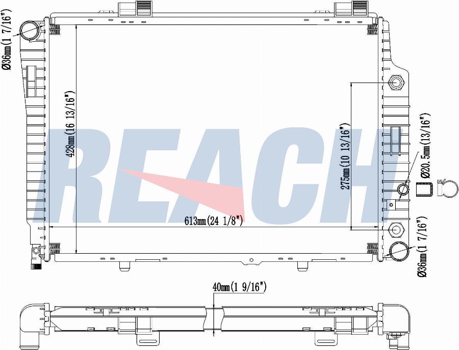 REACH 1.41.1844.142 - Radiateur, refroidissement du moteur cwaw.fr