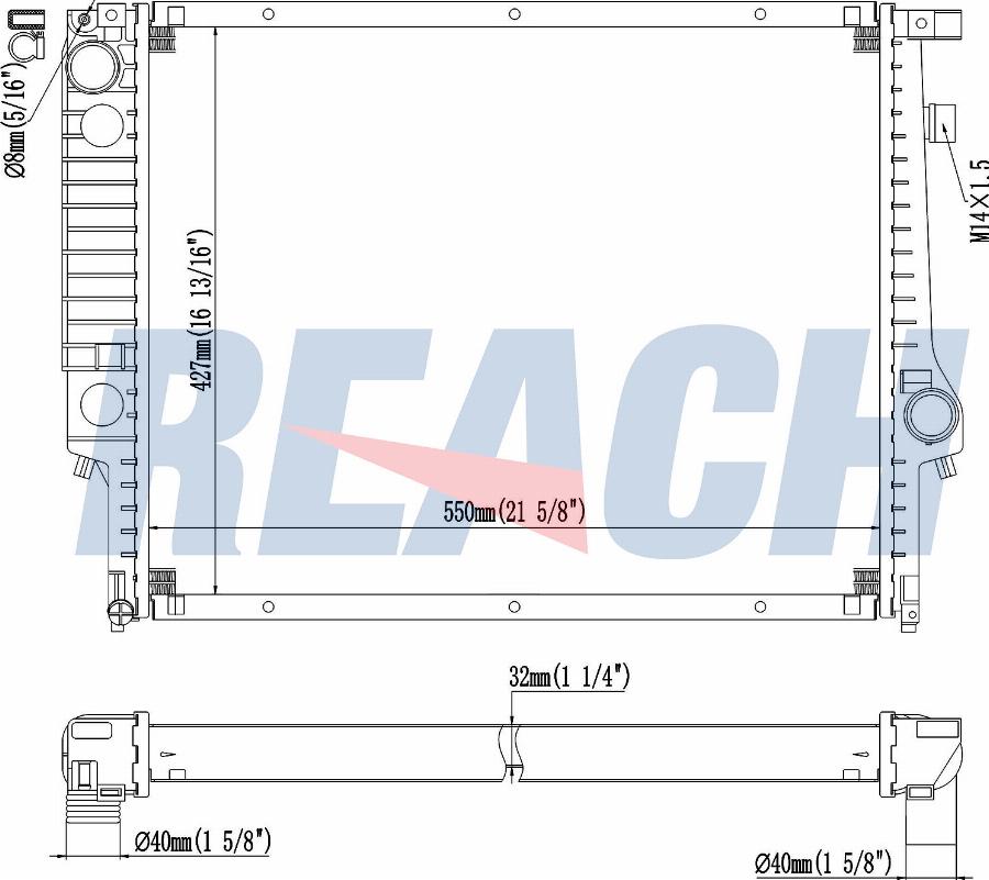 REACH 1.41.1841.132 - Radiateur, refroidissement du moteur cwaw.fr