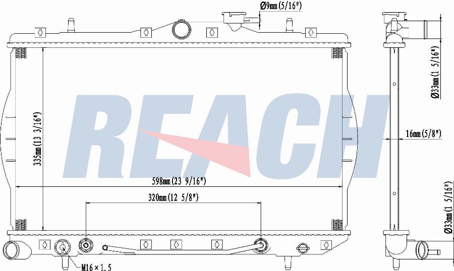 REACH 1.41.1816.116 - Radiateur, refroidissement du moteur cwaw.fr