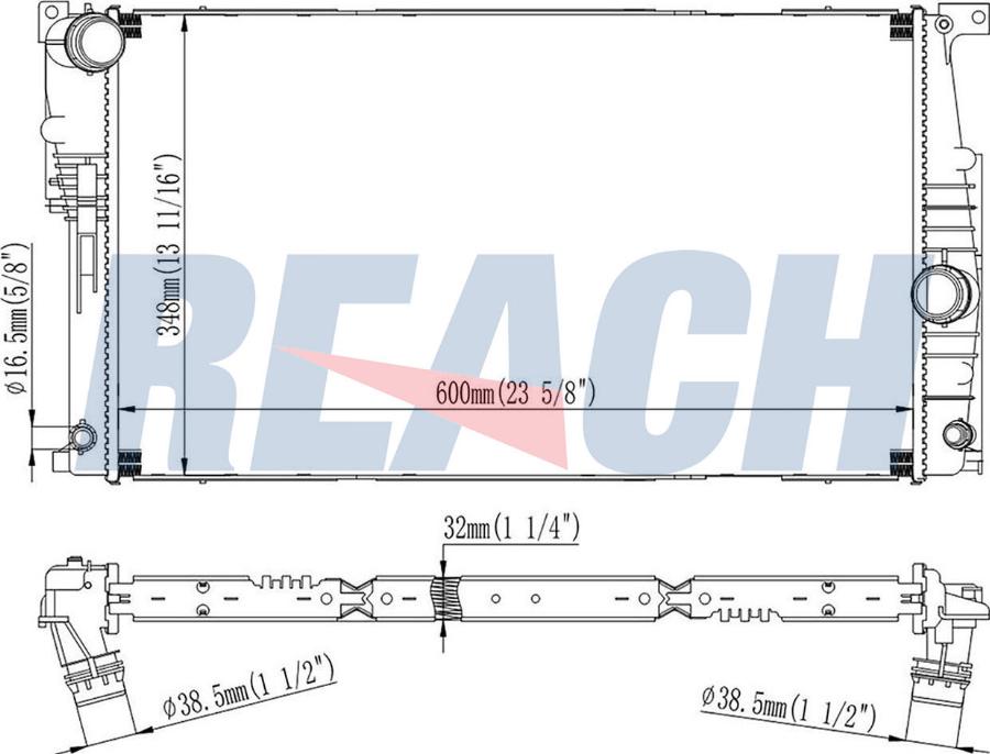 REACH 1.41.13394.132 - Radiateur, refroidissement du moteur cwaw.fr