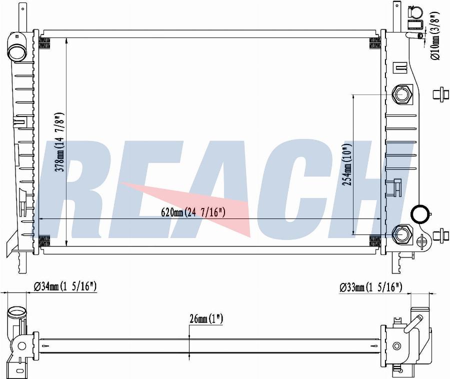 REACH 1.41.1719.126 - Radiateur, refroidissement du moteur cwaw.fr