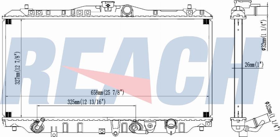 REACH 1.41.885.126 - Radiateur, refroidissement du moteur cwaw.fr