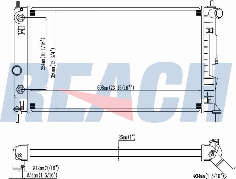 REACH 1.41.2924.126 - Radiateur, refroidissement du moteur cwaw.fr