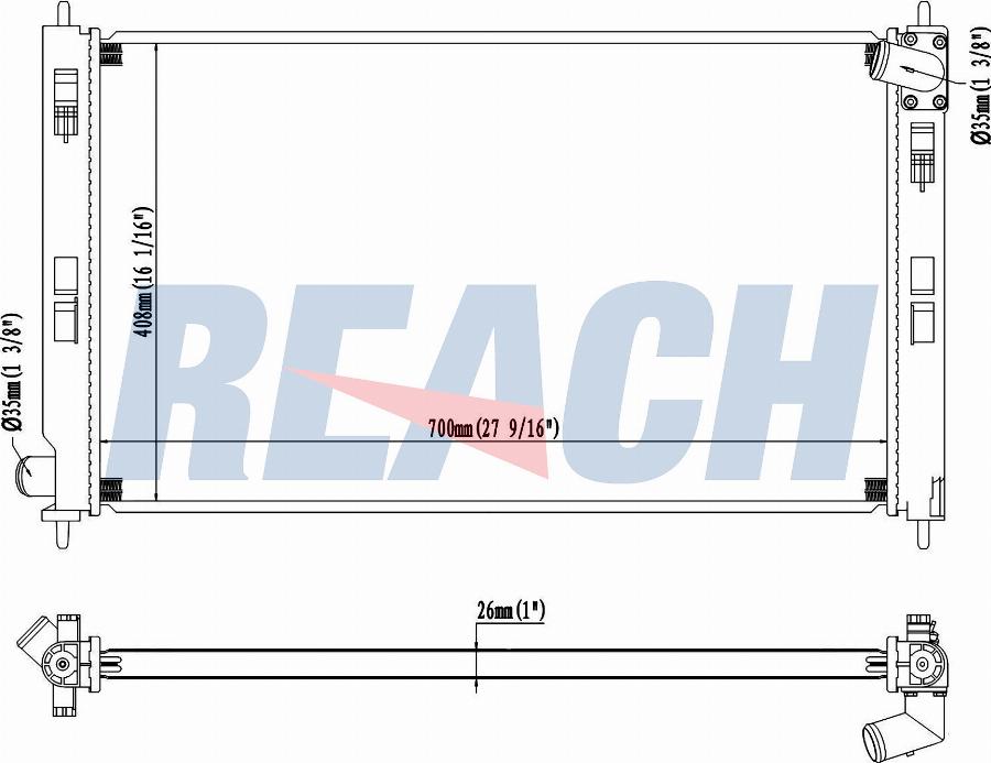 REACH 1.41.2978.126 - Radiateur, refroidissement du moteur cwaw.fr