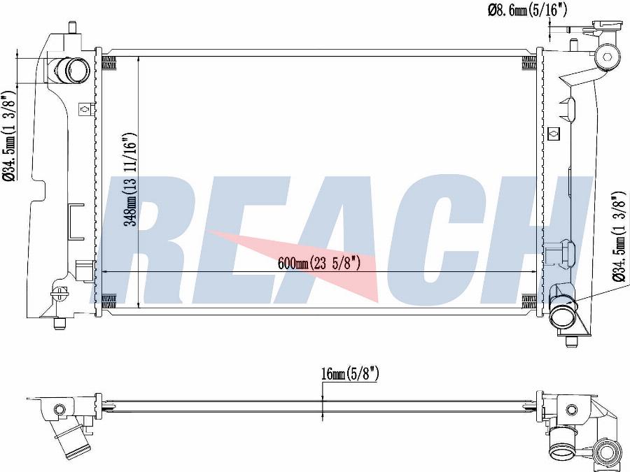 REACH 1.41.2432.116 - Radiateur, refroidissement du moteur cwaw.fr