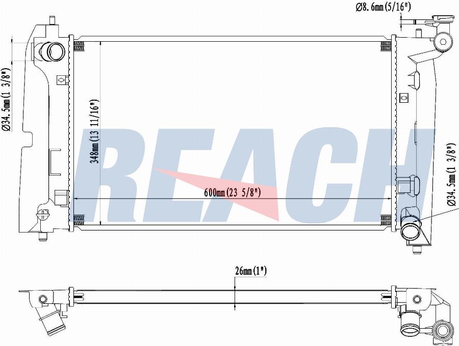 REACH 1.41.2432.126 - Radiateur, refroidissement du moteur cwaw.fr