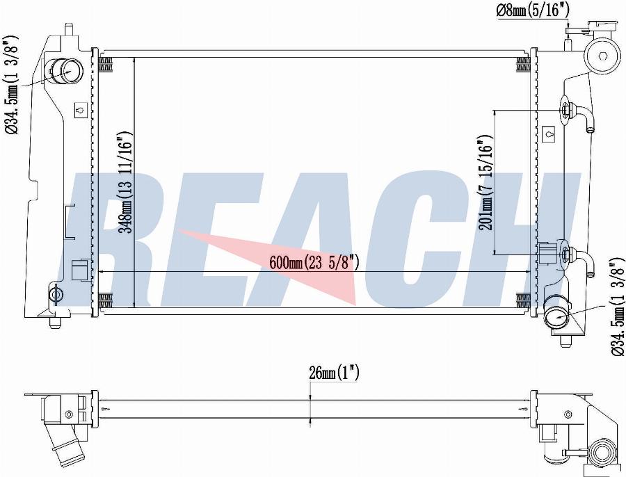 REACH 1.41.2428.126 - Radiateur, refroidissement du moteur cwaw.fr