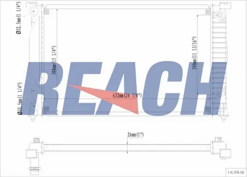 REACH 1.41.2556.126 - Radiateur, refroidissement du moteur cwaw.fr