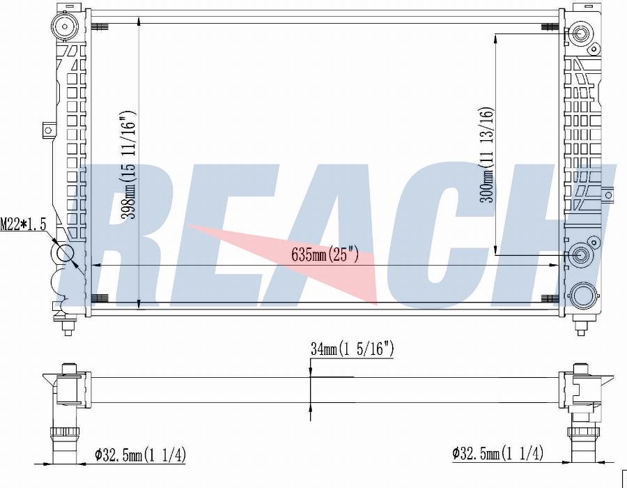 REACH 1.41.2648.534 - Radiateur, refroidissement du moteur cwaw.fr