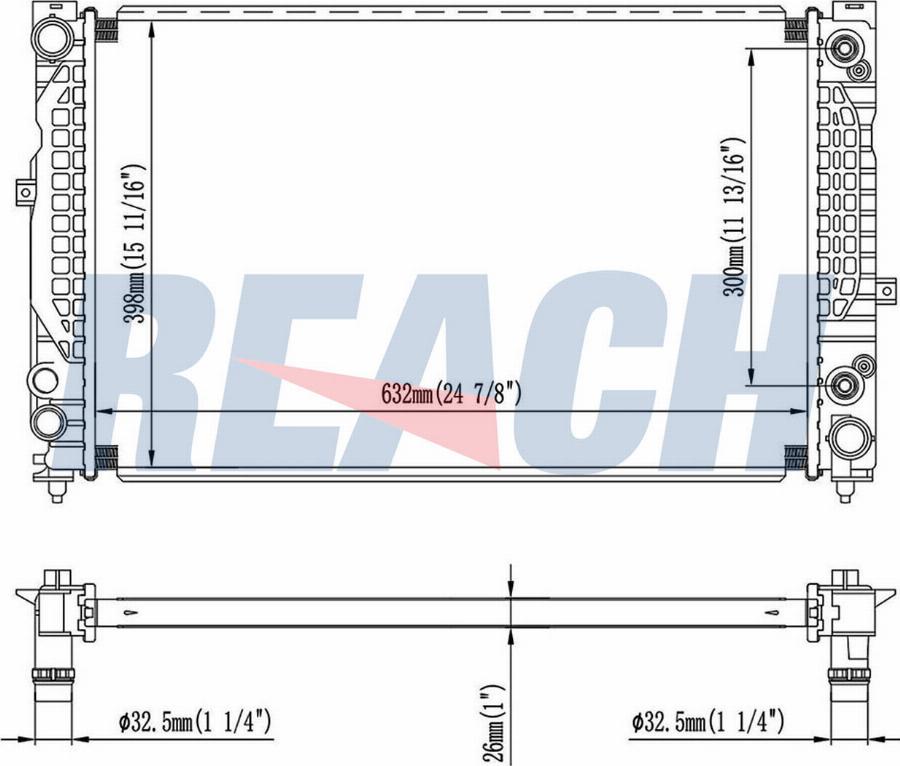 REACH 1.41.2648.126YP - Radiateur, refroidissement du moteur cwaw.fr