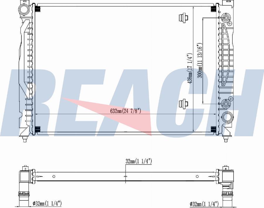 REACH 1.41.2616.132 - Radiateur, refroidissement du moteur cwaw.fr