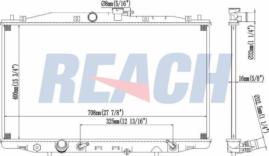 REACH 1.41.2680.116 - Radiateur, refroidissement du moteur cwaw.fr