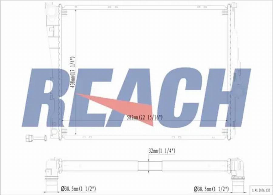 REACH 1.41.2636.132 - Radiateur, refroidissement du moteur cwaw.fr