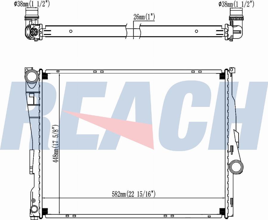 REACH 1.41.2636.126 - Radiateur, refroidissement du moteur cwaw.fr