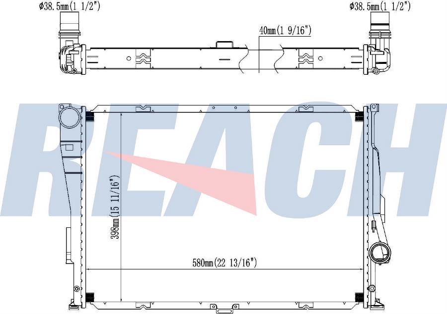 REACH 1.41.2627.142 - Radiateur, refroidissement du moteur cwaw.fr