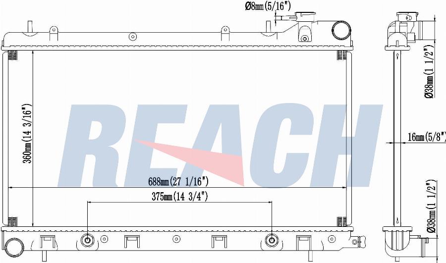 REACH 1.41.2674.116 - Radiateur, refroidissement du moteur cwaw.fr