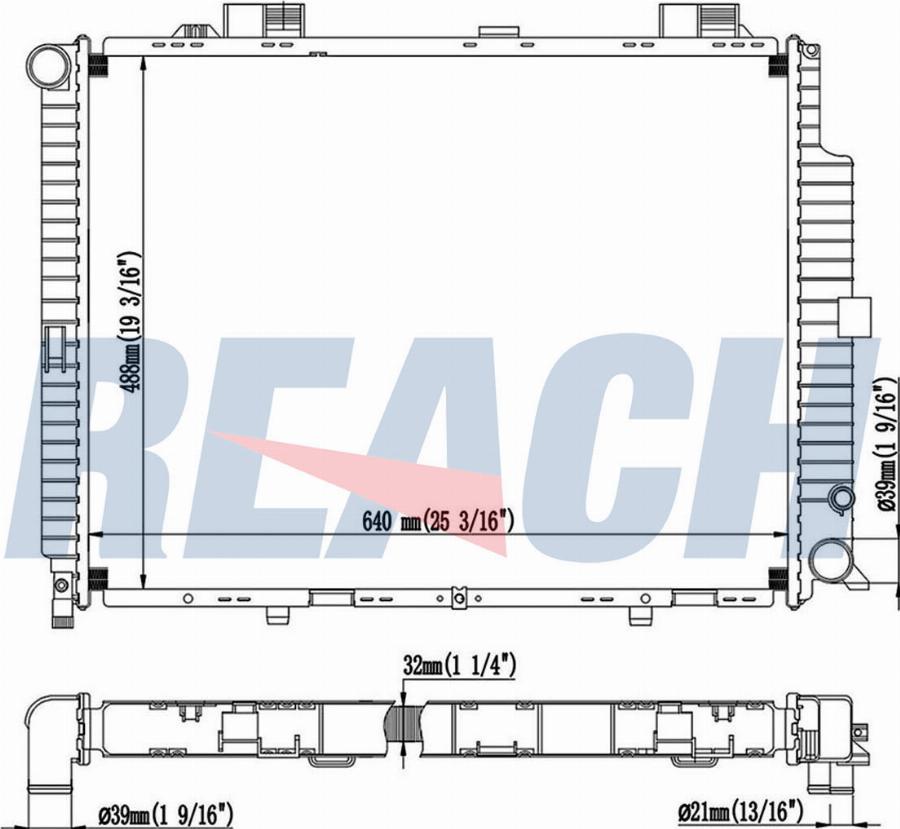 REACH 1.41.2069.132 - Radiateur, refroidissement du moteur cwaw.fr