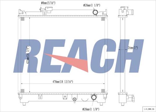 REACH 1.41.2088.126 - Radiateur, refroidissement du moteur cwaw.fr