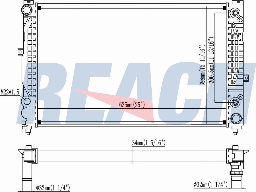 REACH 1.41.2034.534 - Radiateur, refroidissement du moteur cwaw.fr