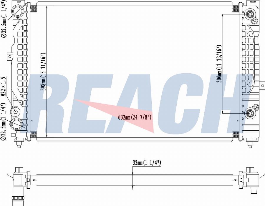 REACH 1.41.2034.132 - Radiateur, refroidissement du moteur cwaw.fr