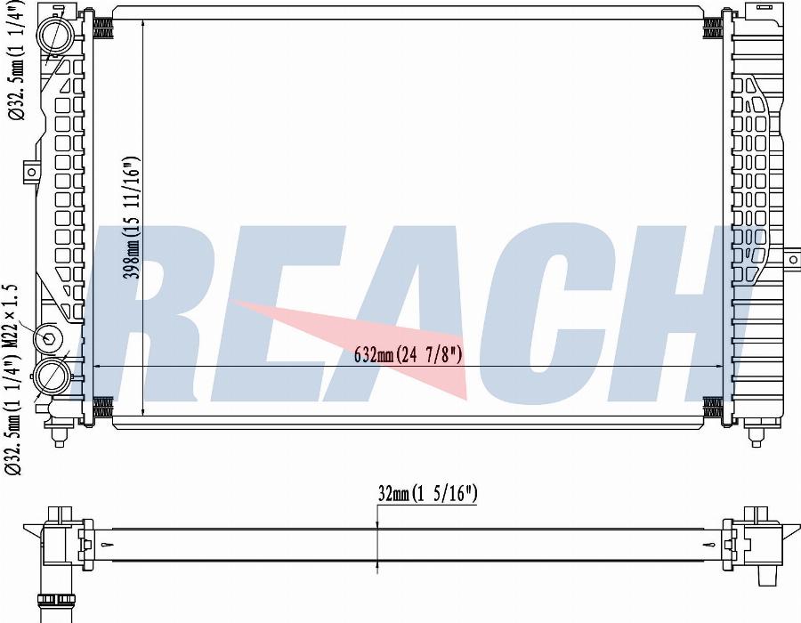 REACH 1.41.2192.132 - Radiateur, refroidissement du moteur cwaw.fr