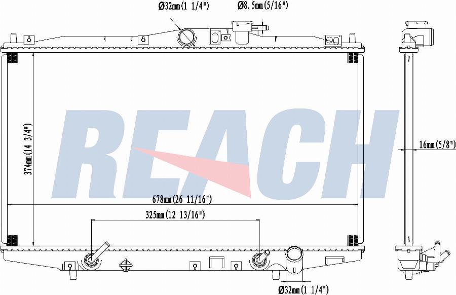 REACH 1.41.2148.116 - Radiateur, refroidissement du moteur cwaw.fr