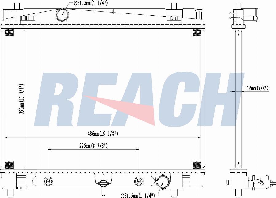 REACH 1.41.2890.016 - Radiateur, refroidissement du moteur cwaw.fr