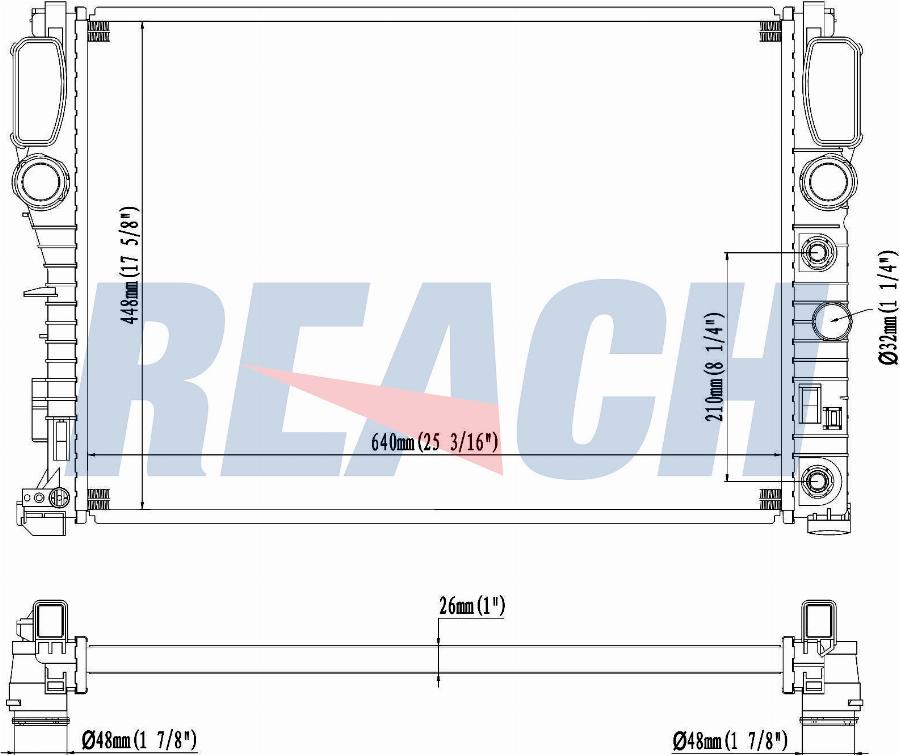 REACH 1.41.2868.126 - Radiateur, refroidissement du moteur cwaw.fr