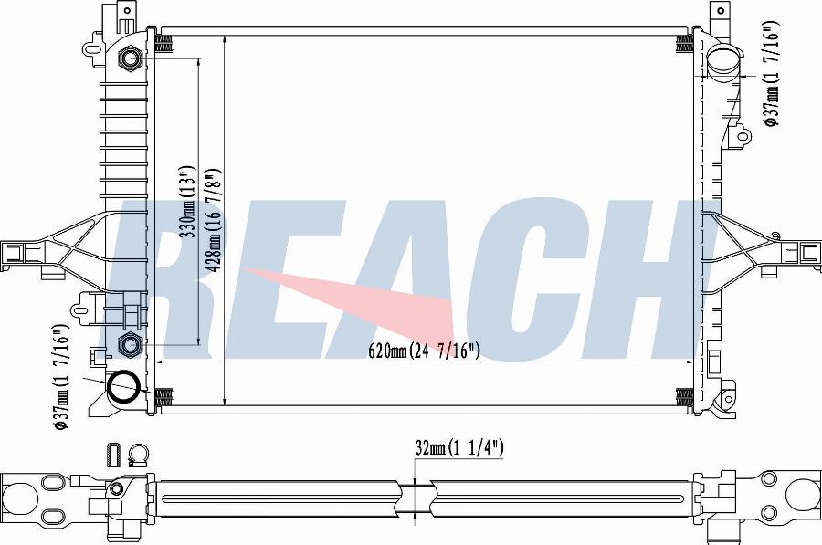 REACH 1.41.2804.132 - Radiateur, refroidissement du moteur cwaw.fr