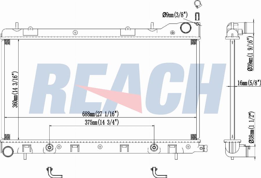 REACH 1.41.2812.116 - Radiateur, refroidissement du moteur cwaw.fr