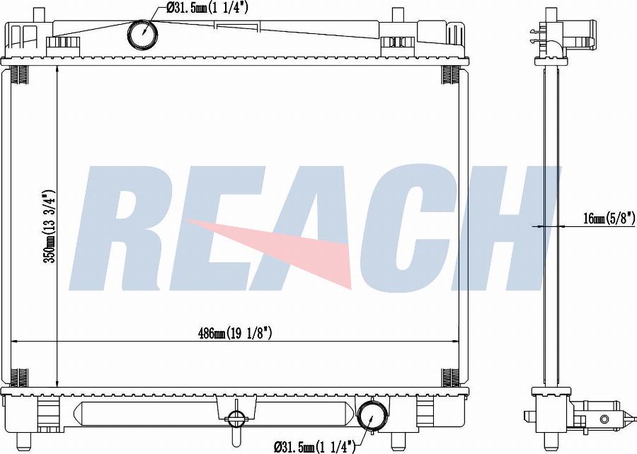 REACH 1.41.2889.016 - Radiateur, refroidissement du moteur cwaw.fr