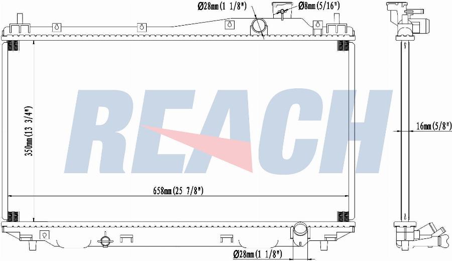 REACH 1.41.2355.116 - Radiateur, refroidissement du moteur cwaw.fr